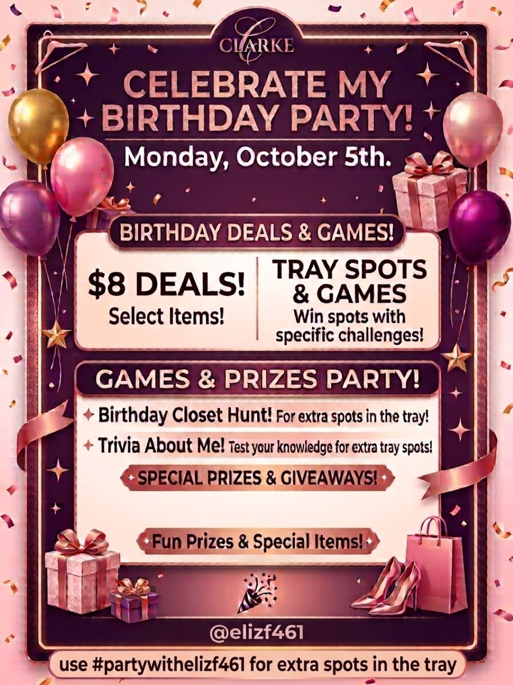 Oct 5th - Celebrate My Birthday Party Poster - Picture 1 of 1